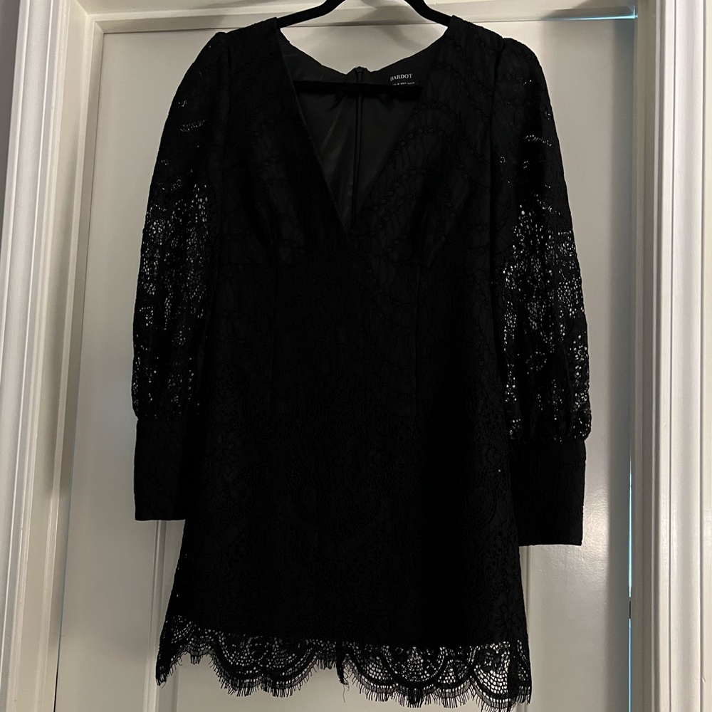 Bardot lace mini dress